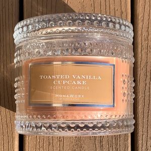🆕HARRY SLATKIN HOMEWORX “TOASTED VANILLA CUPCAKE” 18oz 4-WICK CANDLE NWT!!!